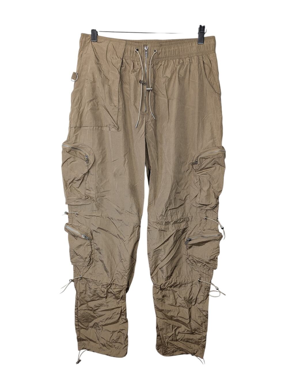 Kody Philips Tan Nylon Adjustable Utility Cargo Parachute Pant